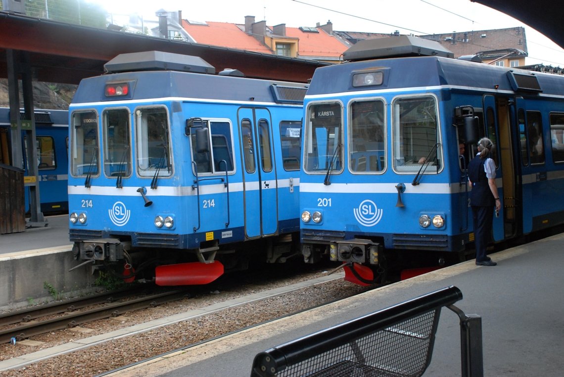 Modern Railcars in Stockholm