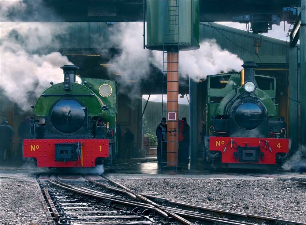 Peckett & Hunslet on shed