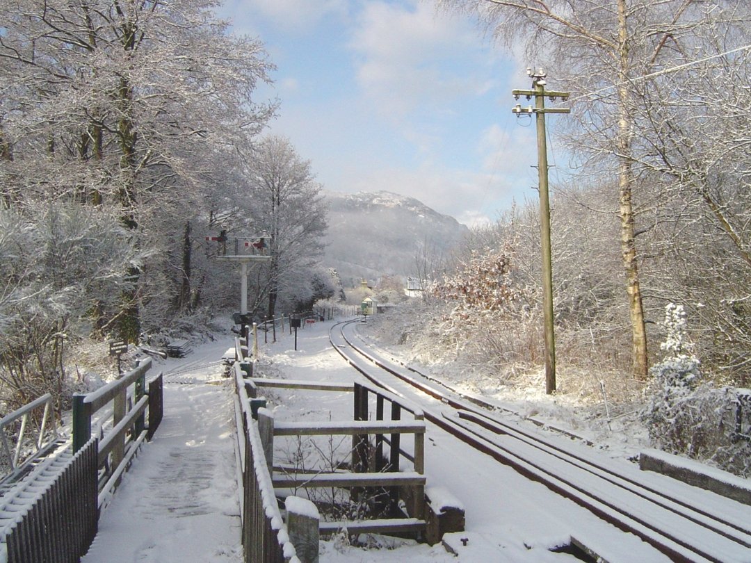 The main line in the snow